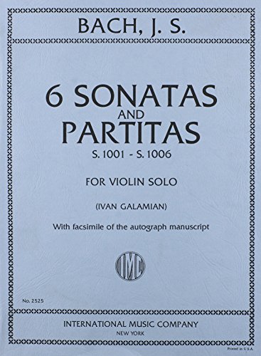 Bach, J.S. - 6 Sonatas and Partitas BWV 1001 1006 for Violin -by Galamian - International
