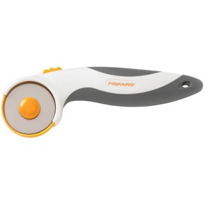 Fiskars 45mm Rotary Cutter for Fabric, Titanium Rotary Cutter Blade for Precise Cuts, Right and Left Handed, Comfort Handle, Arts and Crafts, Sewing Supplies and Quilting Tools