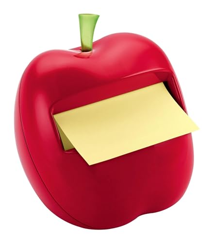 Post-it Pop-up Notes Dispenser for 3 in x 3 in Notes, Apple Shaped Dispenser, Includes 1 Canary Yellow Note (APL-330)