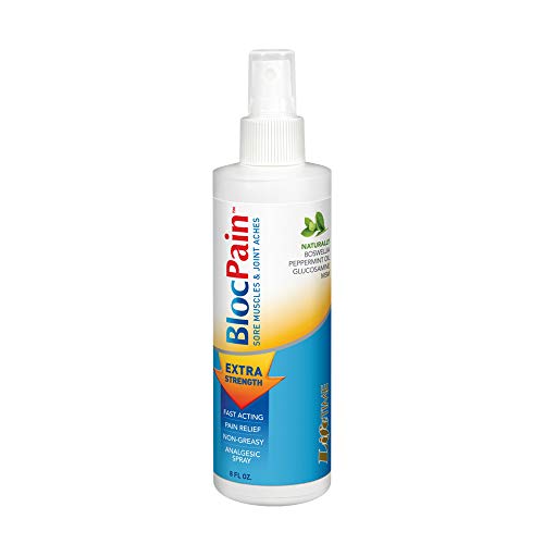 LIFETIME Blocpain Analgesic Spray | Topical Pain Relief, Cooling Menthol | Simple Lower Backache, Arthritis, Muscle Strains, Muscle Sprains | 8 Oz