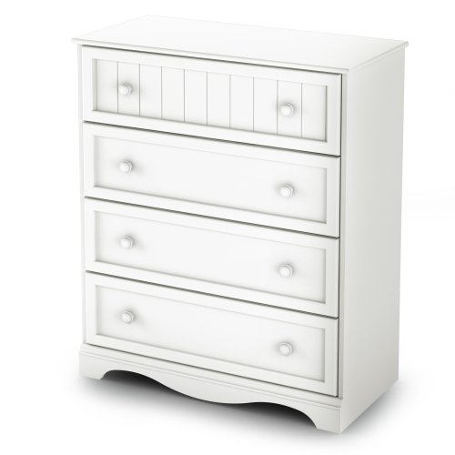 South Shore Meubles Savane Commode 4 tiroirs, Blanc Pur