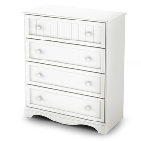 South Shore Meubles Savane Commode 4 tiroirs, Blanc Pur