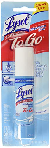Book Cover Lysol Disinfectant Spray To Go, Crisp Linen, 1 Ounce