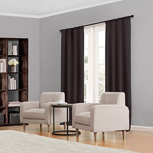 Book Cover Eclipse Kendall Thermal Insulated Single Panel Rod Pocket Darkening Curtains for Living Room, 42