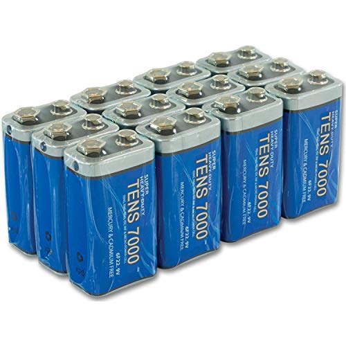 TENS 7000 Official 12 Pack of Long Lasting 9-Volt Heavy Duty Batteries - 9 Volt Battery for TENS Unit - 12 All Purpose Batteries - Heavy Duty Battery for Everyday Use - 100% Durability Guaranteed