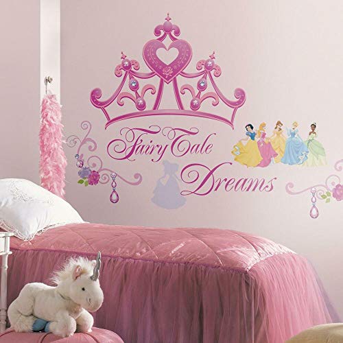 Book Cover RoomMates RMK1580GM Disney Princess and Princess Crown Peel and Stick Giant Wall Decals