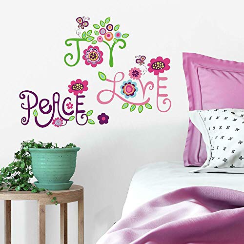 Book Cover RoomMates Love, Joy, Peace Peel and Stick Wall Decals,Multicolor,10 inch x 18 inch