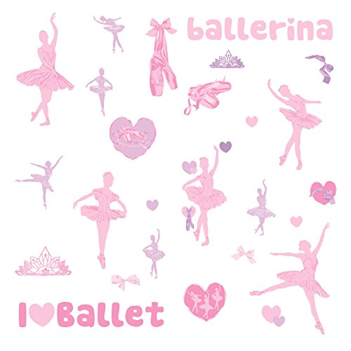 Book Cover RoomMates Ballet Peel and Stick Wall Decals W/Glitter