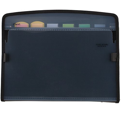 Five Star Expanding File, 7-Pocket Expandable Folder, Zipper Closure, Customizable, Black (72709)