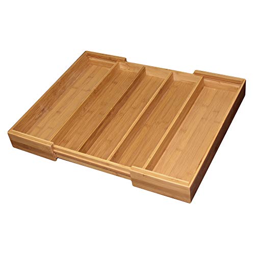 Book Cover Totally Bamboo Expandable 5-Compartment Drawer Organizer, Expands from 13 to 22-3/4