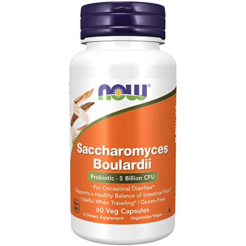 Book Cover NOW Supplements, Saccharomyces Boulardii,Probiotic 5 Billion CFU, 60 Veg Capsules