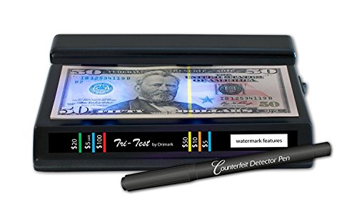 DRI MARK Products INC Counterfeit Triple Test Detector, 3 x 7 x 3 Inches, Black (DRI351TRI)