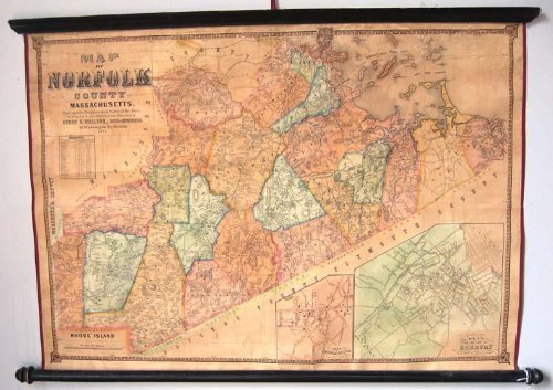 Map of the County of Norfolk, Massachusetts Based upon the Trigonometrical Survey of the State. The Details from the Best Authorities & from Actual Survey by Henry F. Walling, Civil-Engineer, 81 Washington St: Boston, 1853.