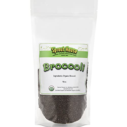 The Sprout House Certified Organic Non-GMO Sprouting Seeds Broccoli 1 Pound - 16 Ounces