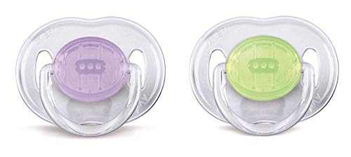 Book Cover Philips AVENT Translucent Orthodontic Infant Pacifier, Clear, 0-6 Months, 2 Count