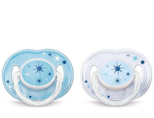 Book Cover Philips AVENT BPA Free Nighttime Infant Pacifier, 0-6 Months, Colors May Vary, 2-Count