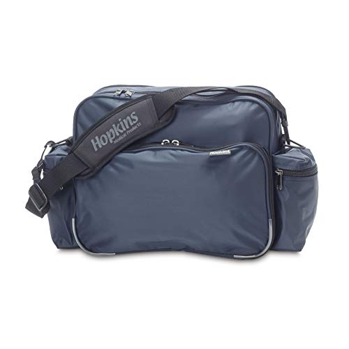 Book Cover Hopkins Medical Products Original Home Health Shoulder Bag, 70D Waterproof Nylon, Fold-Down Compartment, Adjustable Straps, Reinforced Bottom, 14 Inch x 11 Inch x 7 Inch, Navy Blue