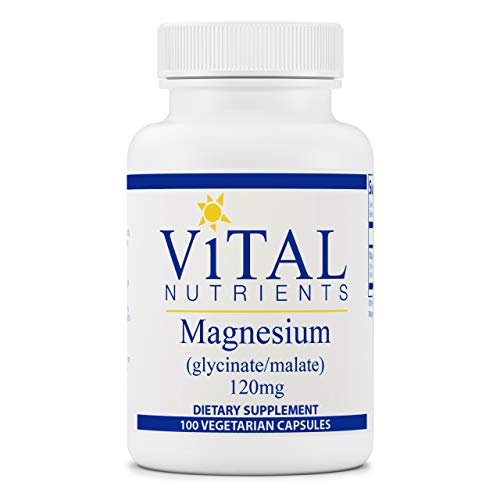 Book Cover Vital Nutrients Magnesium Glycinate and Malate | Vegan Supplement to Support Stress Relief, Bones, Sleep and Heart Health | Gluten, Dairy and Soy Free | 120mg | 100 Vegetarian Capsules