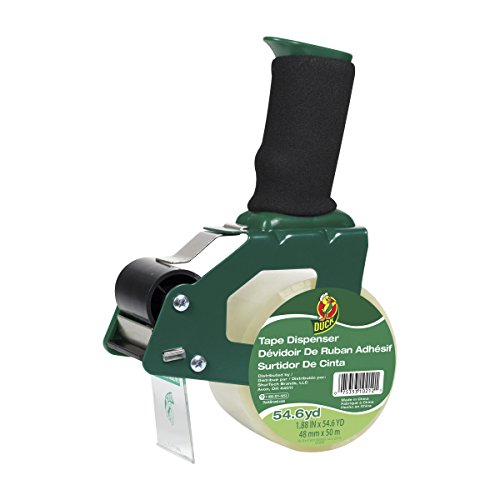 Book Cover Duck Brand Foam Handle Tape Gun with Clear Packaging Tape, 1.88 Inch x 54.6 Yard (669332)