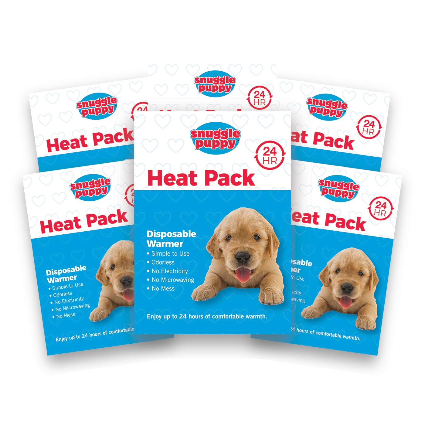 Book Cover Snuggle Puppy Replacement Heat Packs for Pets - 6-Pack of Heat Packs
