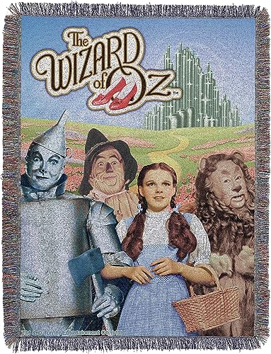 NORTHWEST Warner Brothers Wizard of Oz, 'Group' Woven Tapestry Throw Blanket, 48" x 60", Multi Color