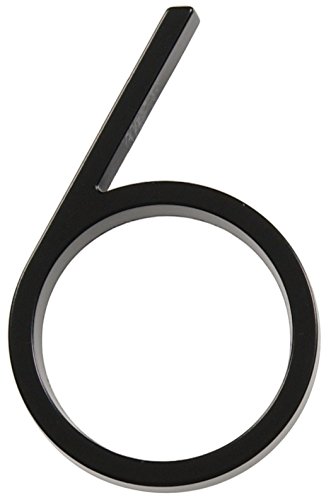 Distinctions 843196 Black Floating Mount 5-Inch House Number 6