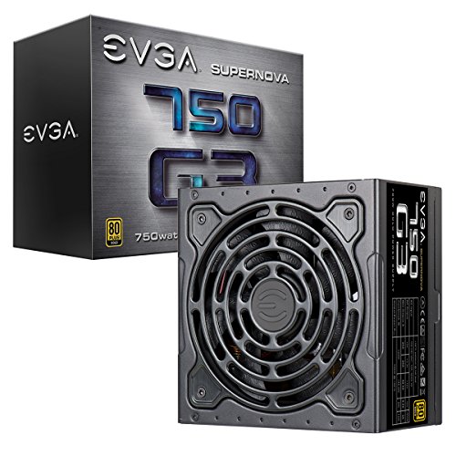 Book Cover EVGA 220-G3-0750-X1 Super Nova 750 G3, 80 Plus Gold 750W, Fully Modular, Eco Mode with New HDB Fan, 10 Year Warranty, Includes Power ON Self Tester, Compact 150mm Size, Power Supply