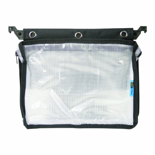 Book Cover Advantus 50904 Expanding Zipper Pouch with 3-Ring Grommets, Clear Mesh, Black, Clear/Black