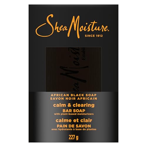 SheaMoisture Bar Soap African Black Soap for Troubled Skin Cleanser with Shea Butter 8 oz