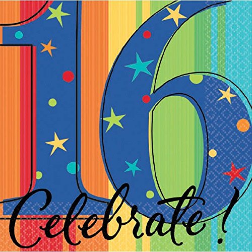 16th Birthday Beverage Napkins