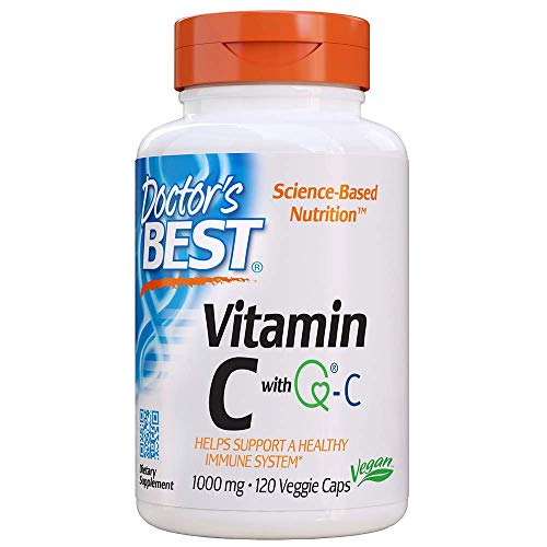 Book Cover Doctor's Best Vitamin C with Quali-C 1000 mg, Non-GMO, Vegan, Gluten Free, Soy Free, Sourced from Scotland, 120 Veggie Caps