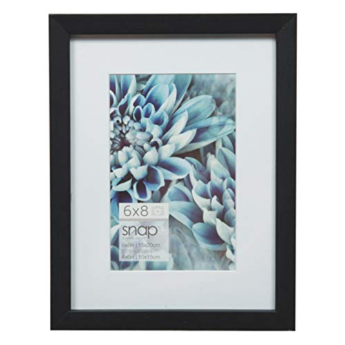 Book Cover Snap 05FW1803 Wall Mount Mat Picture Frame, 6 inches x 8 inches, Black