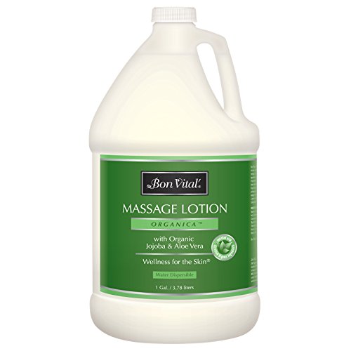 Bon Vital' Organica Massage Lotion with Certified Organic Ingredients for an Earth-Friendly & Relaxing Massage, Natural Moisturizer Lotion for Relaxing Back & Neck Massages, 1 Gal, Label may Vary