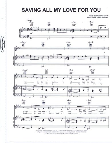Saving All My Love For You (Whitney Houston) - Piano Solo (Professional Touch) Arranged by Dan Coates