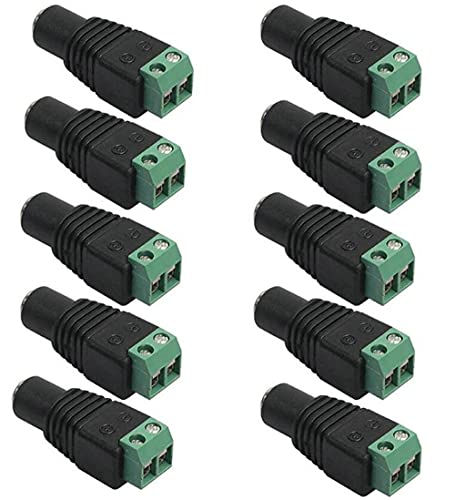 Uxcell BWDYM DC Power Cable Female Connector Plug (Pack of 10)