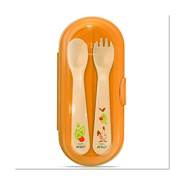 Philips Avent Set de Couverts de Voyage, Cuillère et Fouchette profondes, Boîte - 12 Mois et +