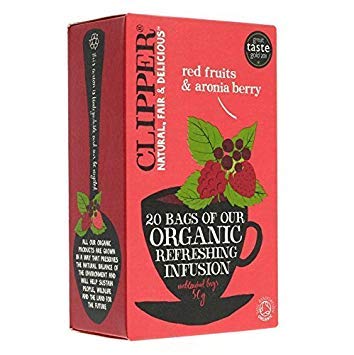 Clipper Organic Red Fruits and Aronia Tea Fairtrade Caffeine-free Teabags Ref A07614 [Pack 25]