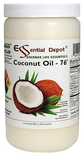 Essential Depot Coconut Oil - 1 Quart - 32 Oz. - Food Grade 32 Ounces