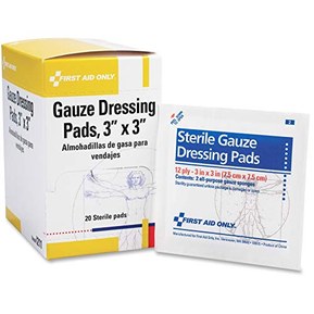 First Aid Only - I211 Gauze Dressing Pads, 10 Packs of 2 Gauzes, 20 Sterile Pads Total