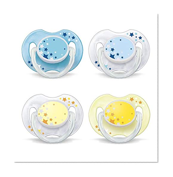 Philips Avent - SCF176/18 - Lot de 2 sucettes nuit (0-6m), modèle neutre ou modèle garçon