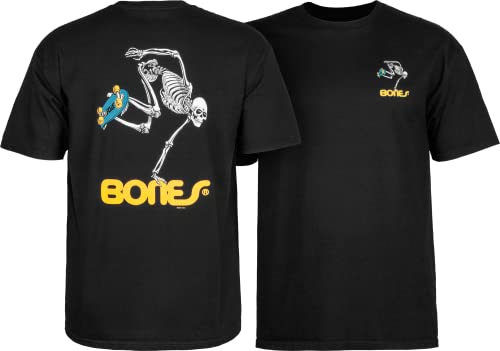 Powell Peralta Skateboard Skeleton T-Shirt, Black, X-Large