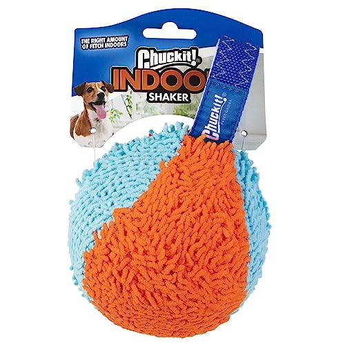 Chuckit! Indoor Fetch Shaker Dog Toy (7.5 Inch), Orange and Blue