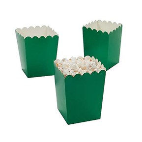 Mini Green Popcorn Boxes (24 Pack) 3" x 3" x 4".