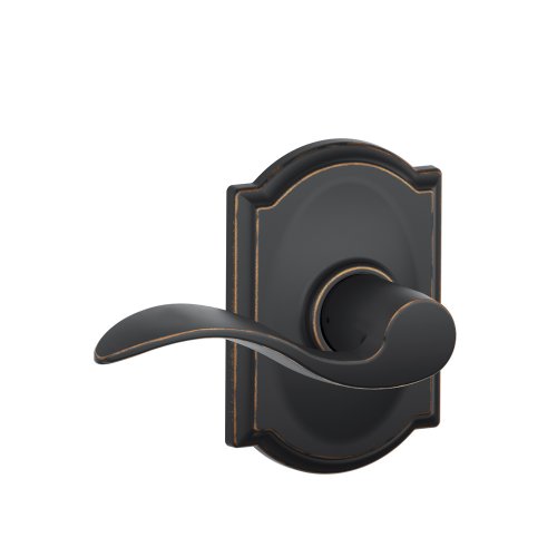 SCHLAGE F10 ACC 716 CAM Camelot Trim With Accent Hall And Closet Lever, Aged Bronze
