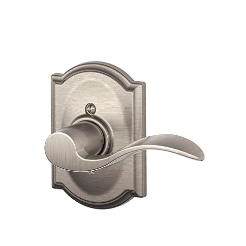 Schlage Accent Lever with Camelot Trim Non-Turning Lock in Satin Nickel - Right Handed
