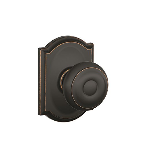 SCHLAGE F10 GEO 716 CAM Camelot Collection SCHLAGE Passage Knob, Aged Bronze