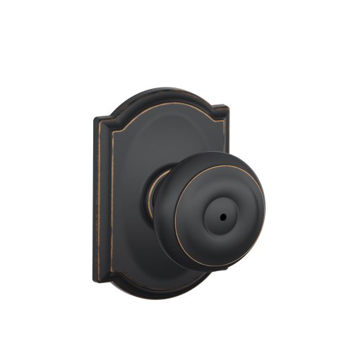 Book Cover Schlage F40 GEO 716 CAM Camelot Collection Georgian Privacy Knob, Aged Bronze