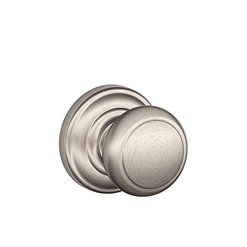 Schlage F10 AND 619 ADD Andover Door Knob with Addison Trim, Hall & Closet Passage Lock, Satin Nickel