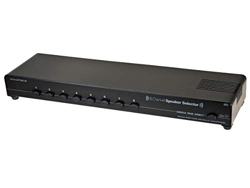 Monoprice 108230 8-Channel Speaker Selector - Black With Impedance Matching Protection, Up To 200 Watts Per Ch. Perfect for Home Theater Audio