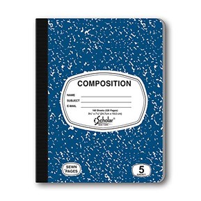 iScholar 5-Subject Colored Marble Composition Book, 160 Sheets, Wide Ruled, 9.75 x 7.5-Inches, Cover Color May Vary (18115)